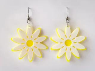 Daisy flower earrings view 4