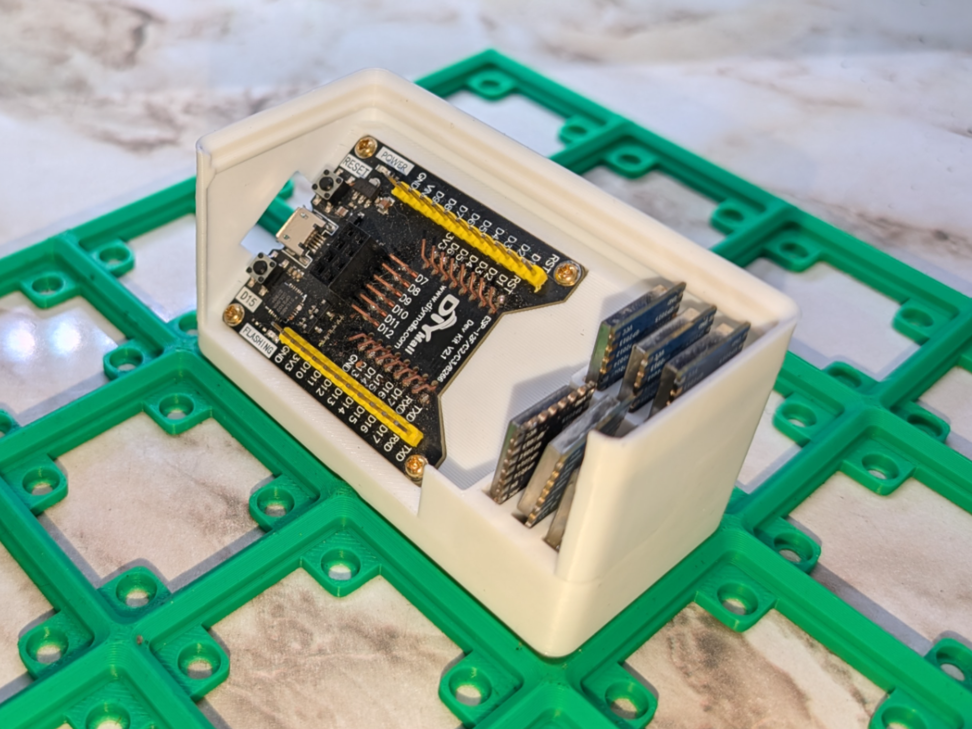 1x2x6 Stackable Holder for ESP8266 Burning Fixture