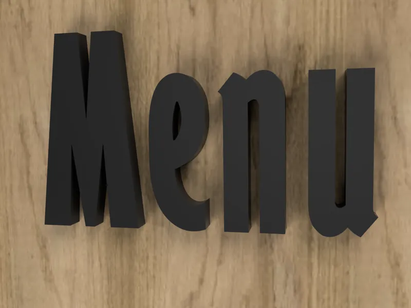 MENU Keyhole Wall Sign + Template