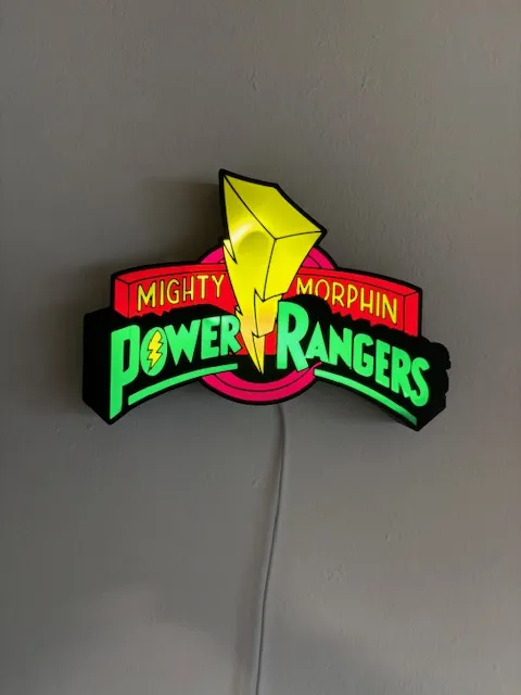 Power Ranger Word Light Power Rangers lightbox - Free 3D Print Model - MakerWorld