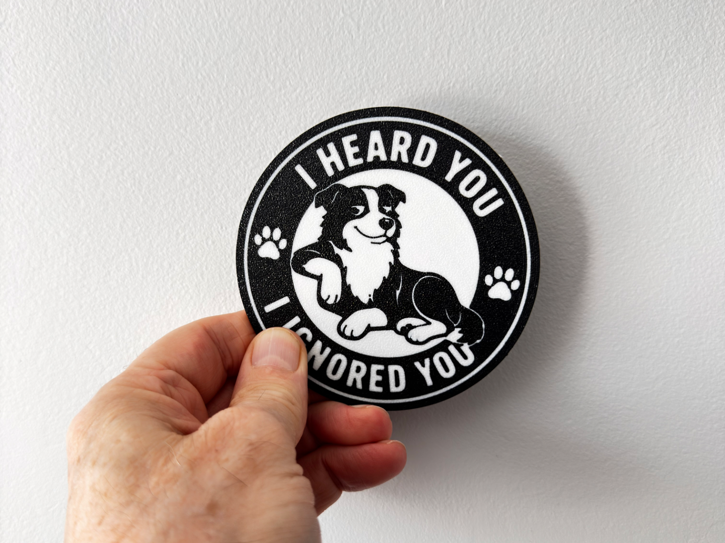 I Heard You I Ignored You Dog Coaster