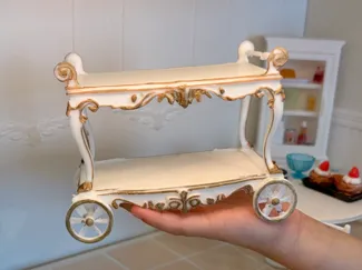 Rococo bar cart dessert trolley dollhouse