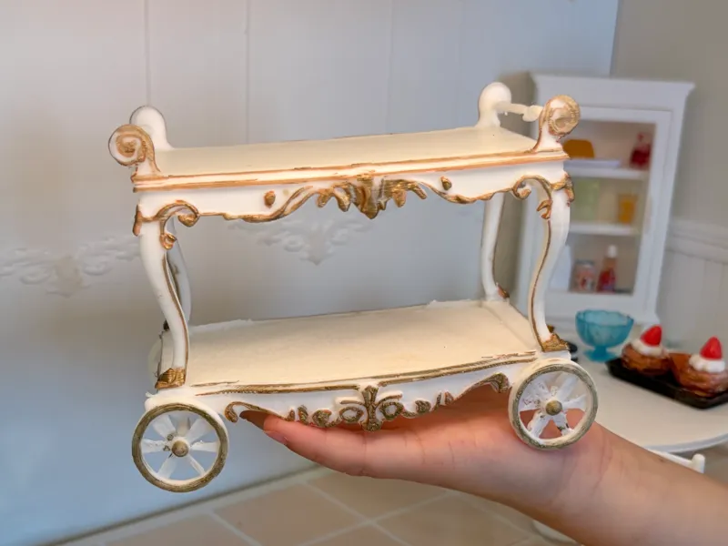 Rococo bar cart dessert trolley dollhouse