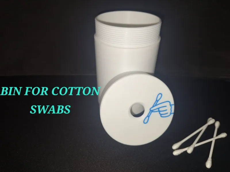 Bin for cotton swabs