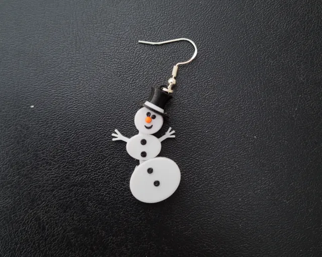 snowman articulated earring
