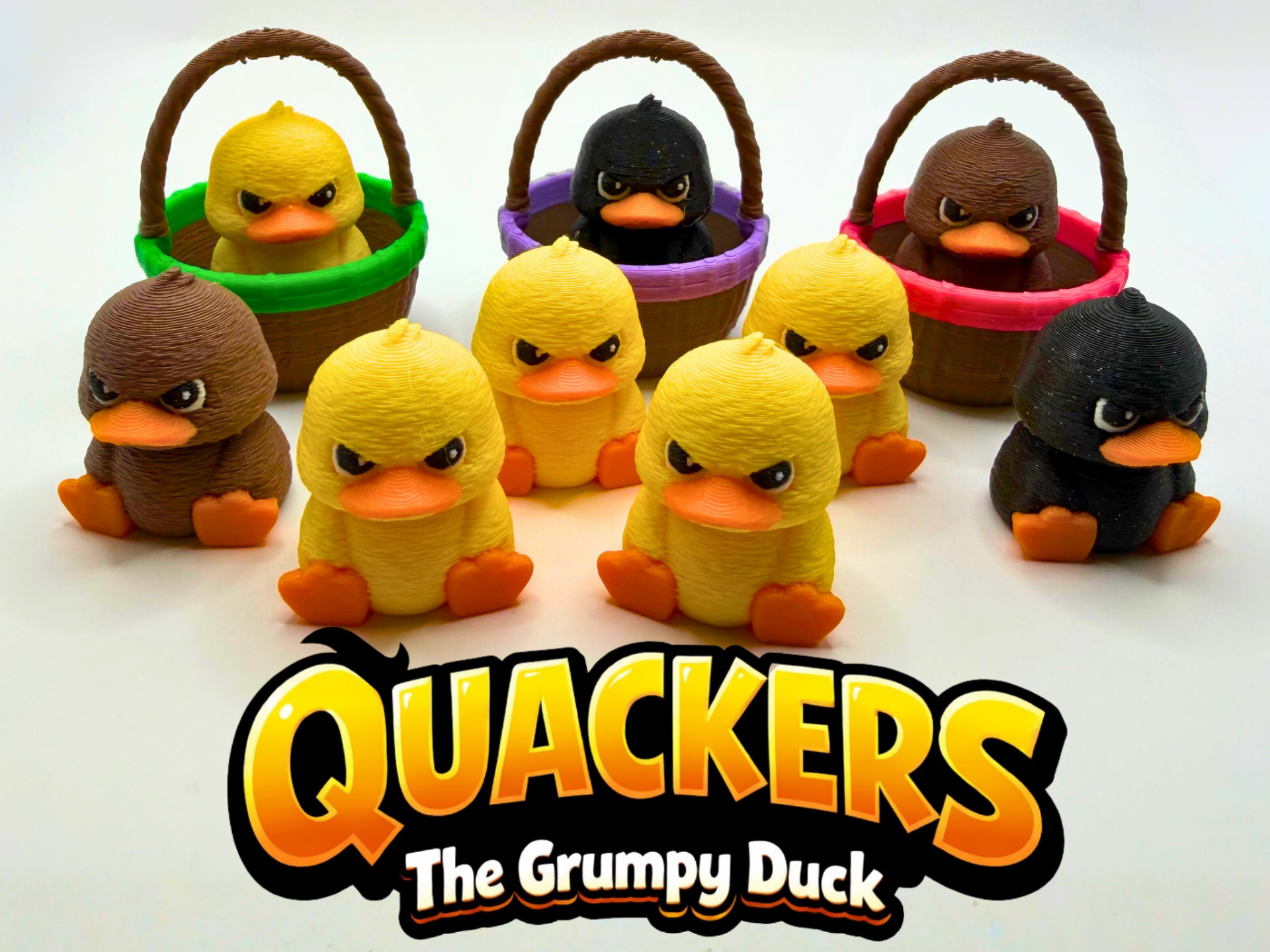 Quackers the Grumpy Duck with Easter Basket Add-On