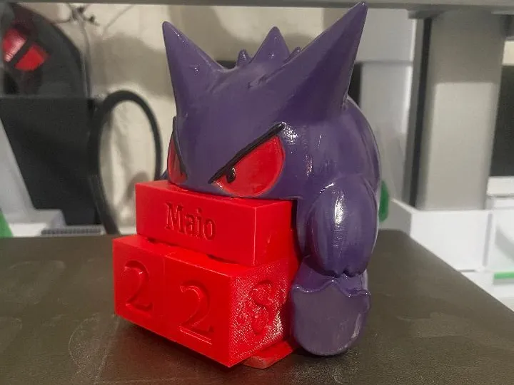 Gengar Pokemon Calendário de Cubos