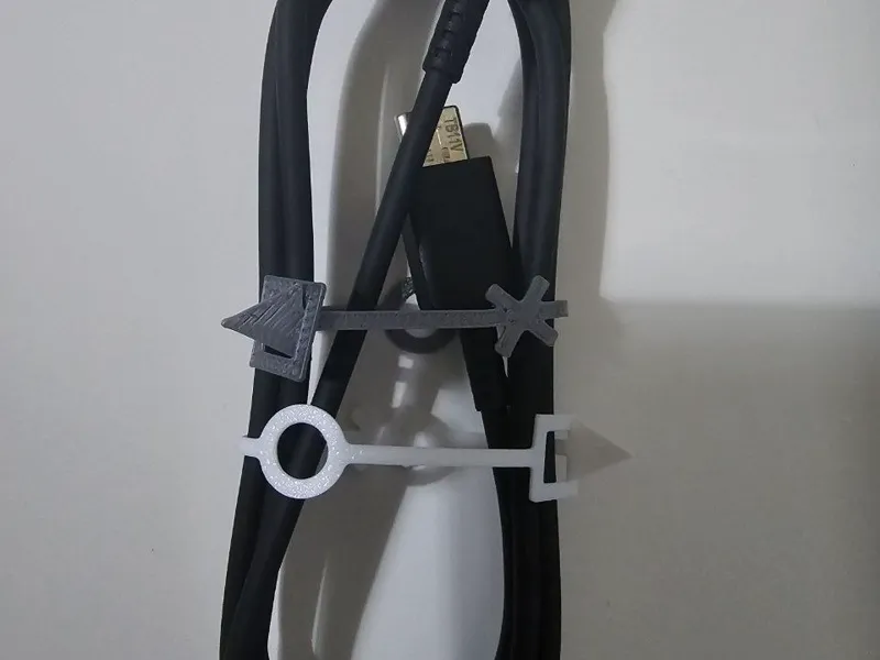 USB-C Cable Ties with PlayStation Symbols