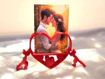 Heart hold by pair - photo stand 