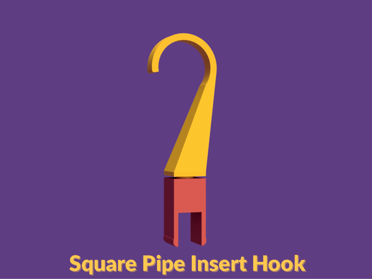 Square Pipe Insert Hook (Rotatable)