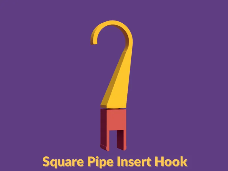 Square Pipe Insert Hook (Rotatable)