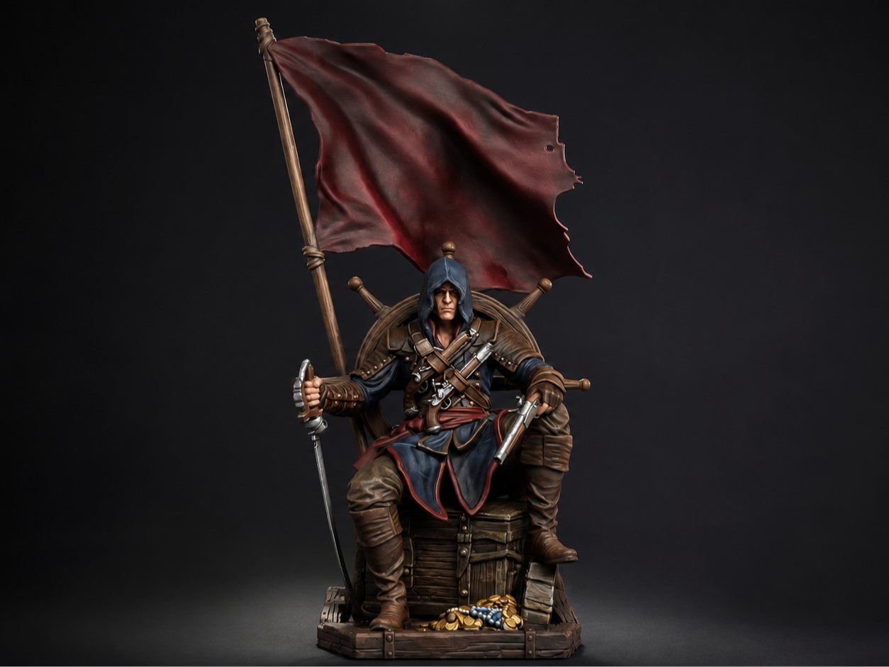 Crimson Corsair Captain Figure ( black flag )