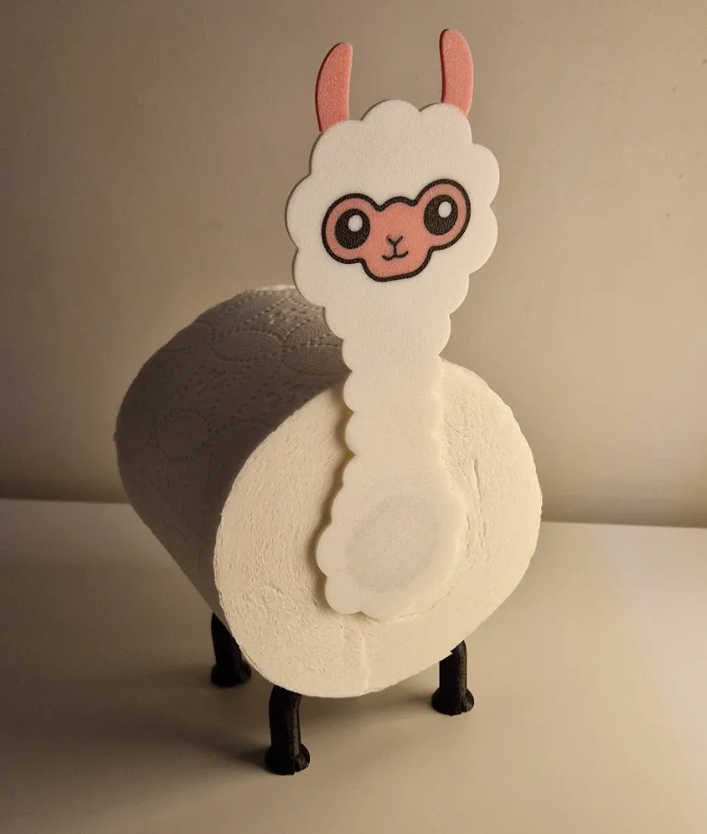 Cute alpaca toilet paper holder