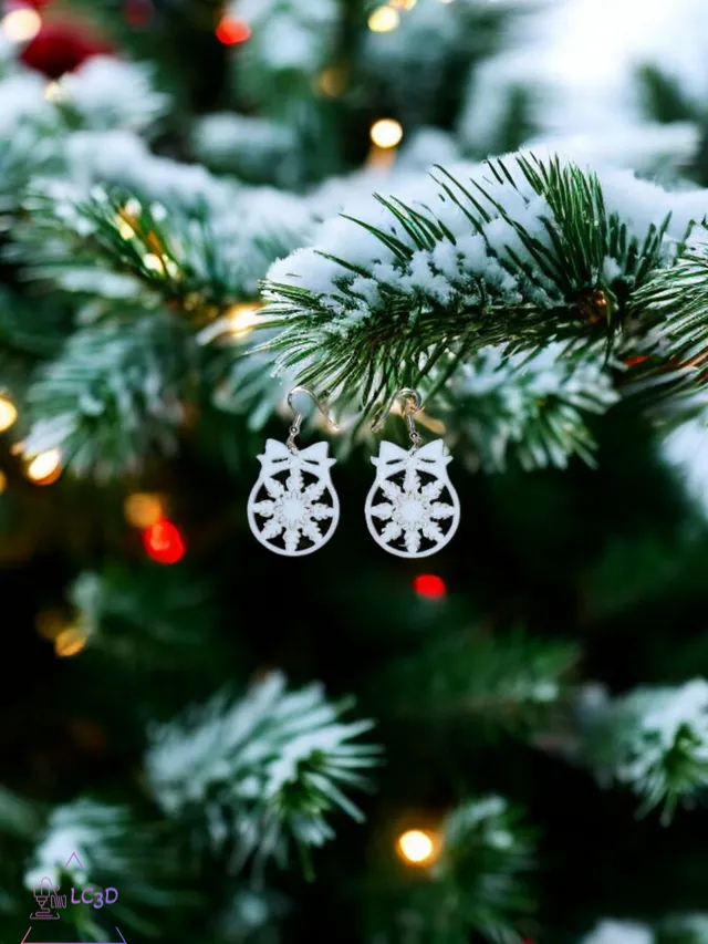 Snowflake in a ball earrings
