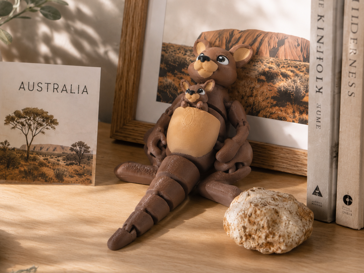 Cute Kangaroo Flexi Toy - Articulated Animal