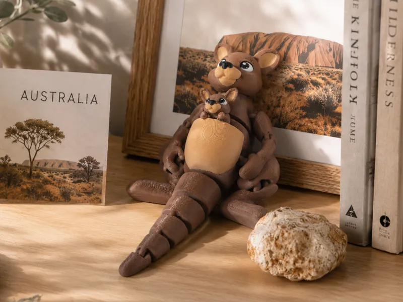 Cute Kangaroo Flexi Toy - Articulated Animal