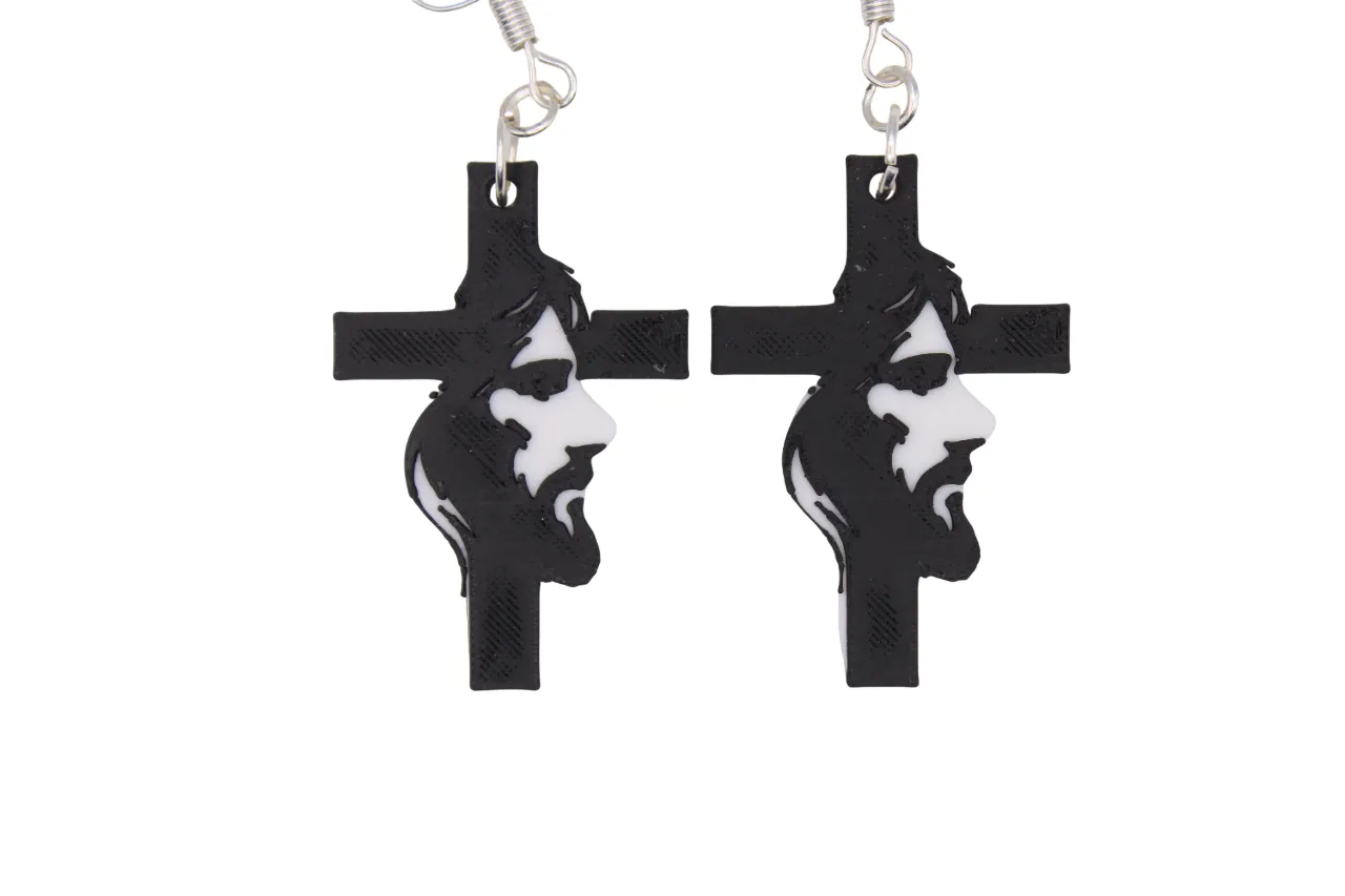 Jesus and Cross Earrings view 2