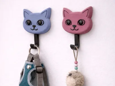 Cat Wall Hook with wallmount hole