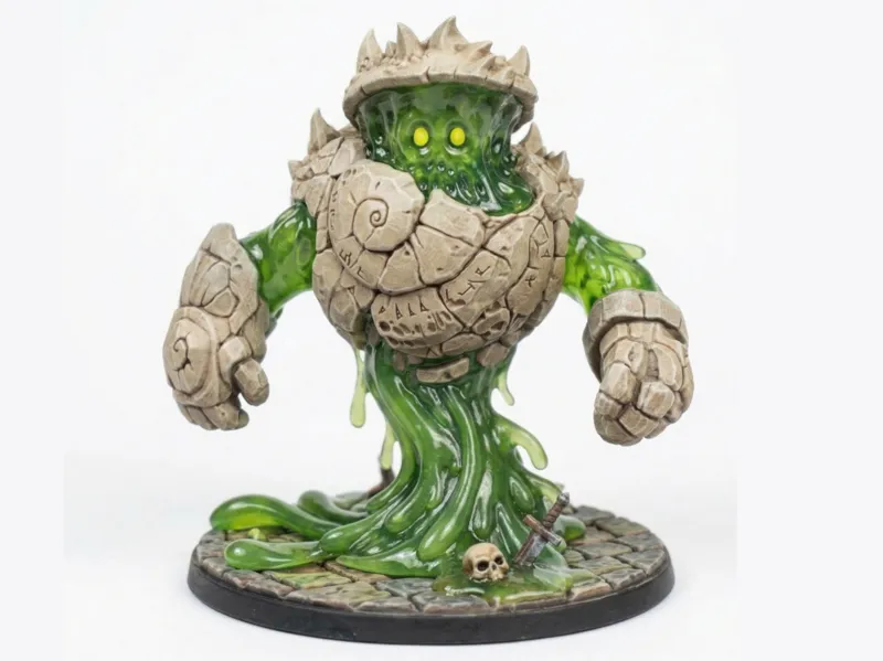 Armored Slime Golem D&D Miniature (45mm)
