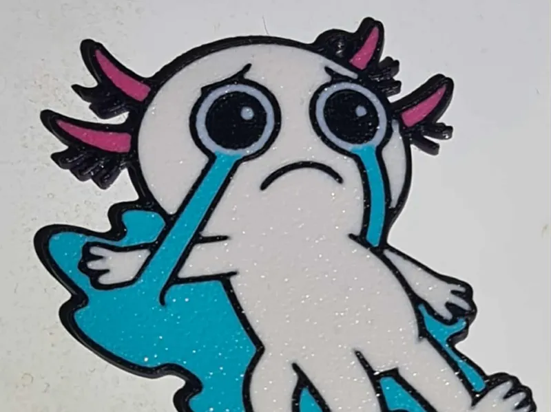 Crying Axolotl keychain