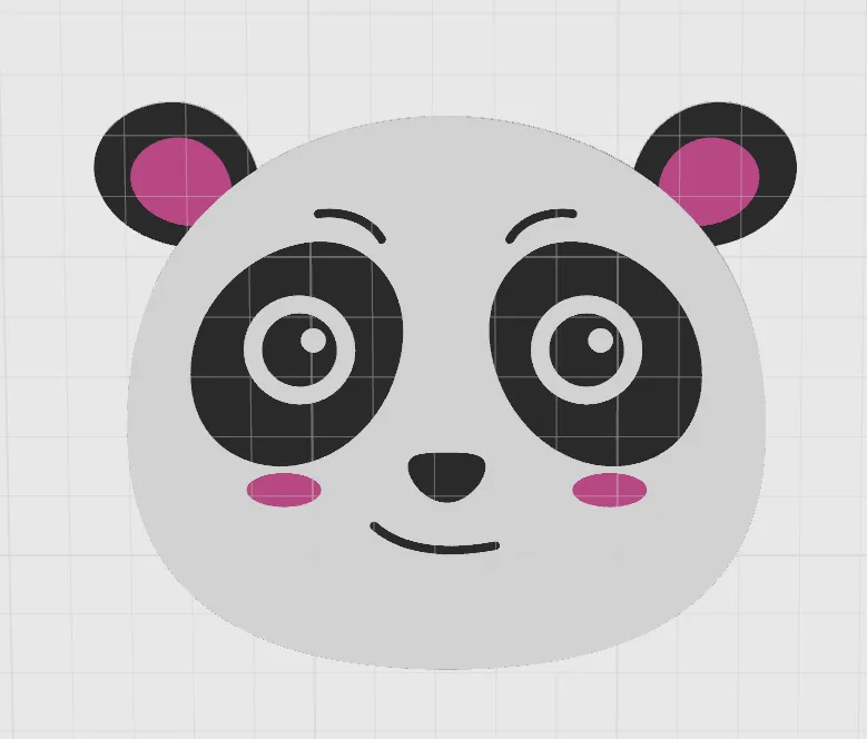 Panda 2D art - Coaster / Plaque
