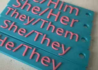 Pronoun Keychains (dual color)
