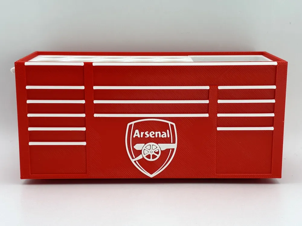 Arsenal football soccer toolbox desk pen holder - Free 3D Print Model ...