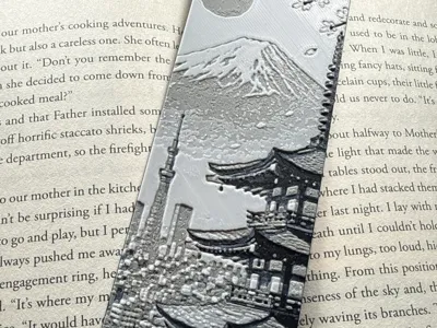 Kyoto Japan Bookmark  4 Color HueForge