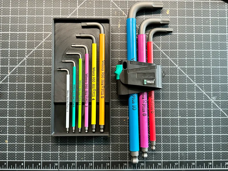 Wera Hex-Plus 1.5mm - 5mm Gridfinity tray