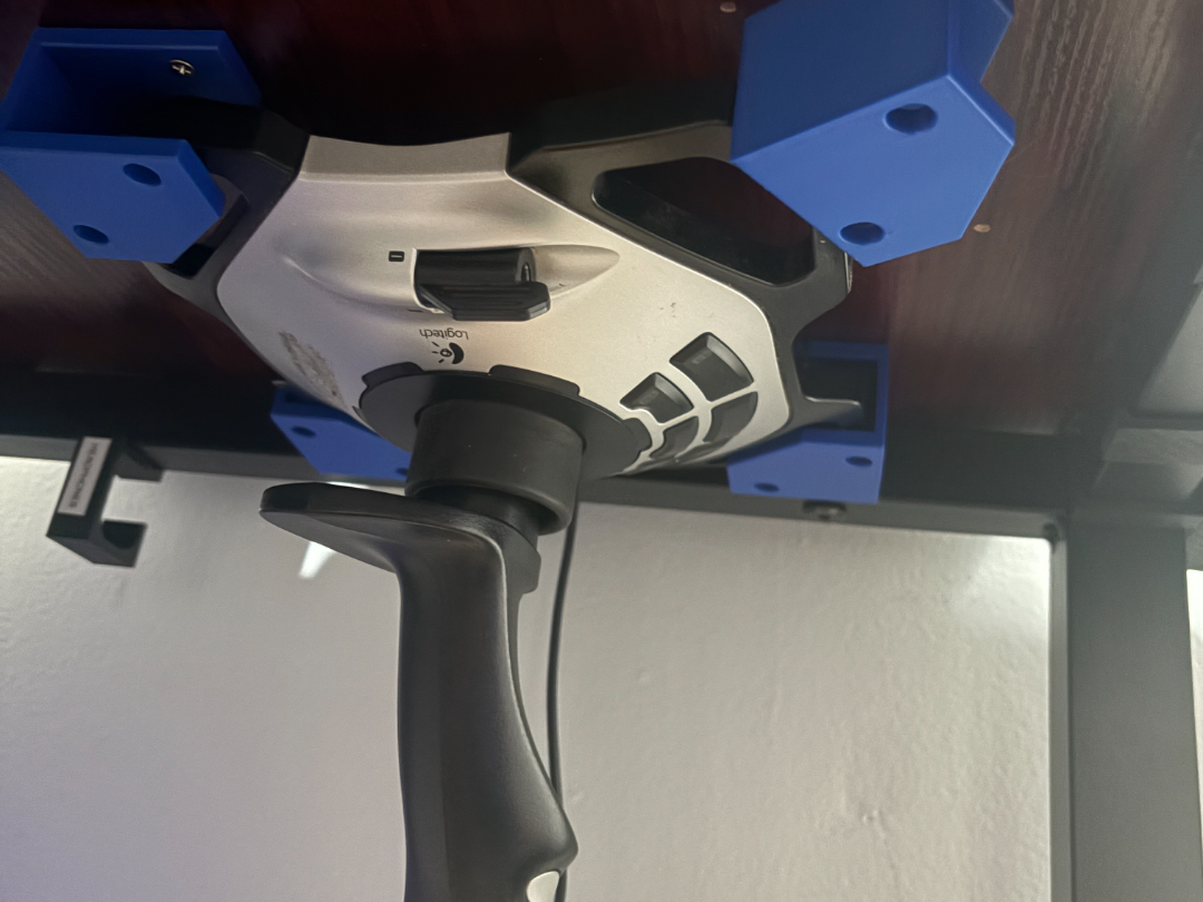 Logitech Extreme 3D Pro Joystick under desk  