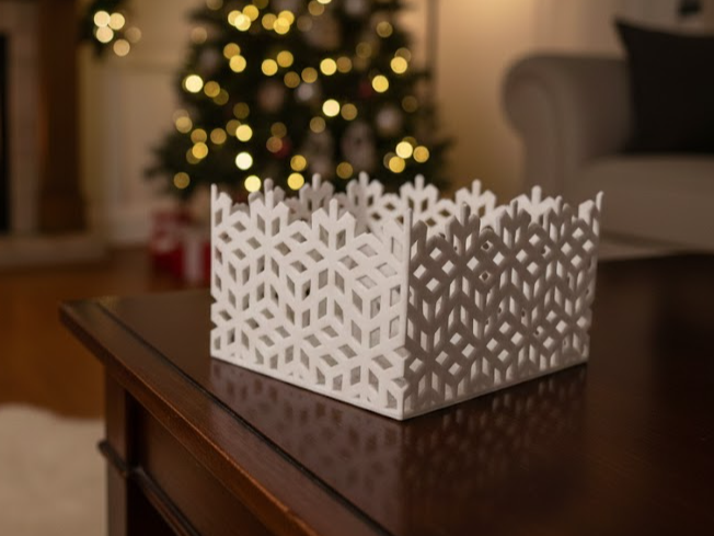 Miniatura 1 do modelo 3D 雪花收纳盒子。圣诞节必备~