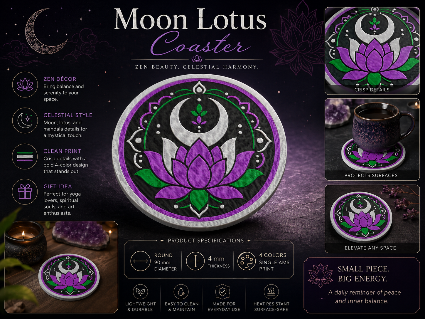 Moon Lotus Coaster