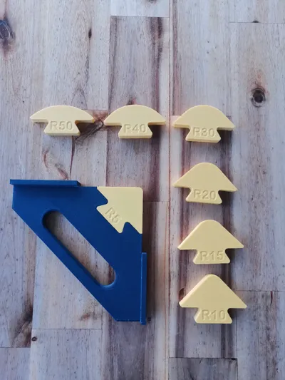 Radius & Chamfer Corner Jig (hand / table router) by savanzini - MakerWorld