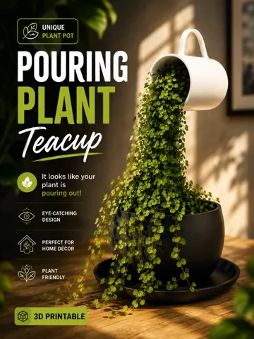 Modelo para impresión 3D: Pouring Plant - Teacup — vista de referencia 2