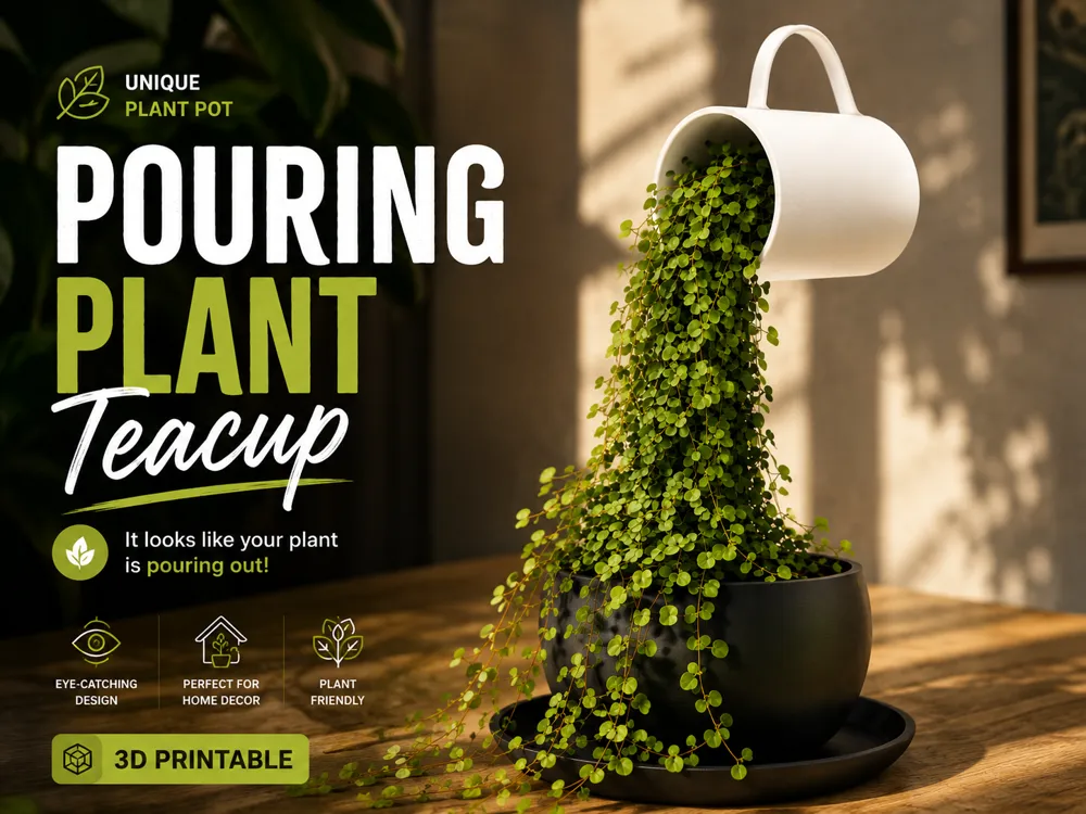 Modelo para impresión 3D: Pouring Plant - Teacup. Referencia del modelo original.