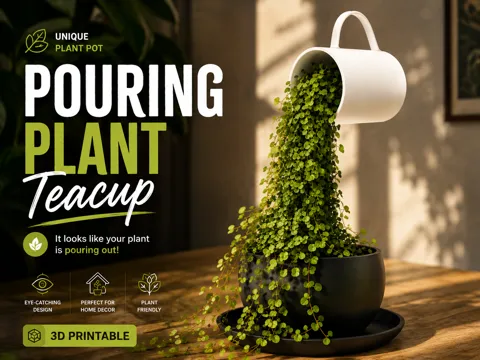 Modelo para impresión 3D: Pouring Plant - Teacup — referencia de MakerWorld