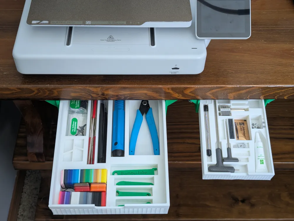Bambu Lab printer accessories desk drawer by 3D RIO - MakerWorld