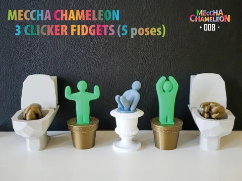 Objeto manipulable: Meccha Chameleon 3 clicker fidgets (no AI) — referencia de MakerWorld