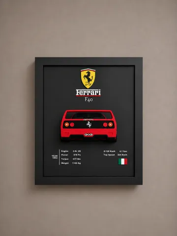 Marco decorativo: Ferrari F40 – Wall Art with Frame — vista de referencia 3
