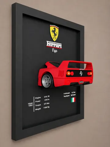 Marco decorativo: Ferrari F40 – Wall Art with Frame — vista de referencia 5