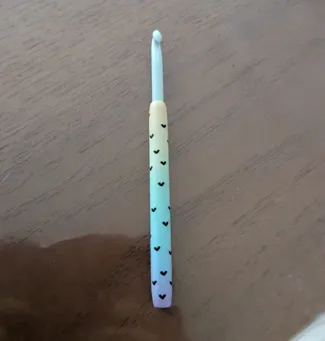 Crochet hook handle 6mm with hearts