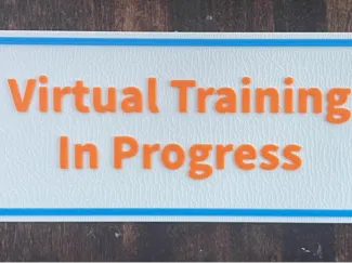 Virtual Training in Progress Sign