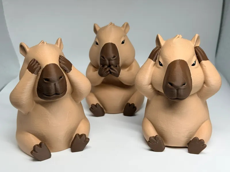 Cute Capibaras Set - Hear, See, Speak No Evil