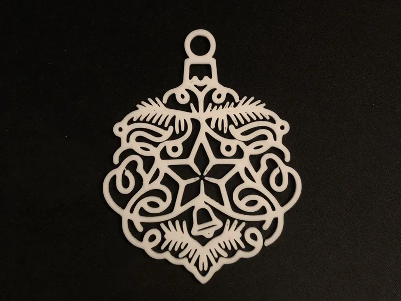 Patterned Flat Christmas Ornament 3D