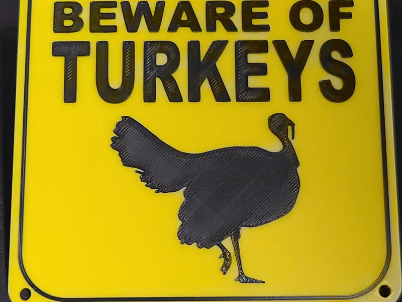 Beware of Turkeys Sign