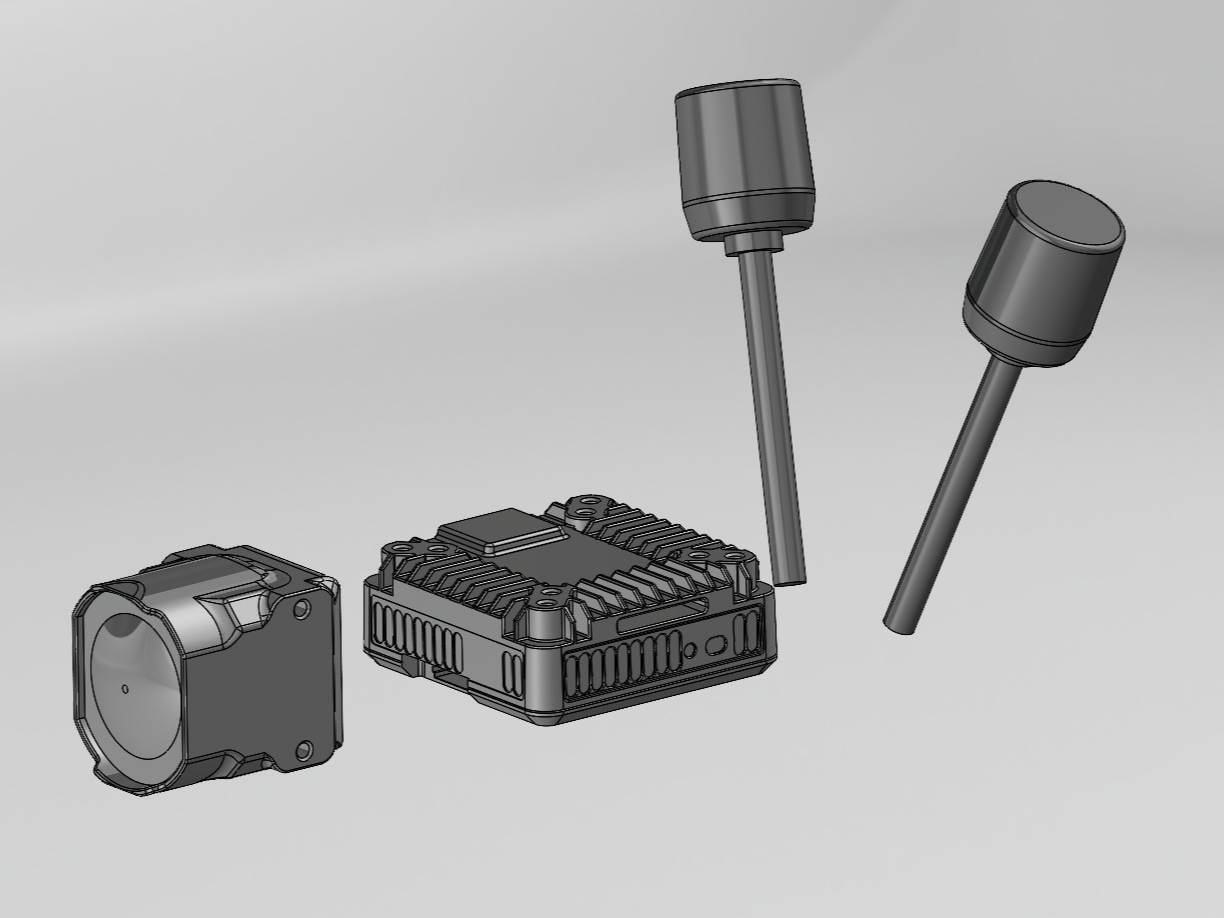DJI O4 PRO with ANTENNAS - Mockup and STEP File