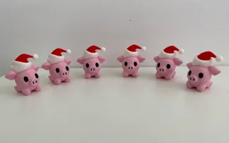 Cute Pig With A Santa Hat
