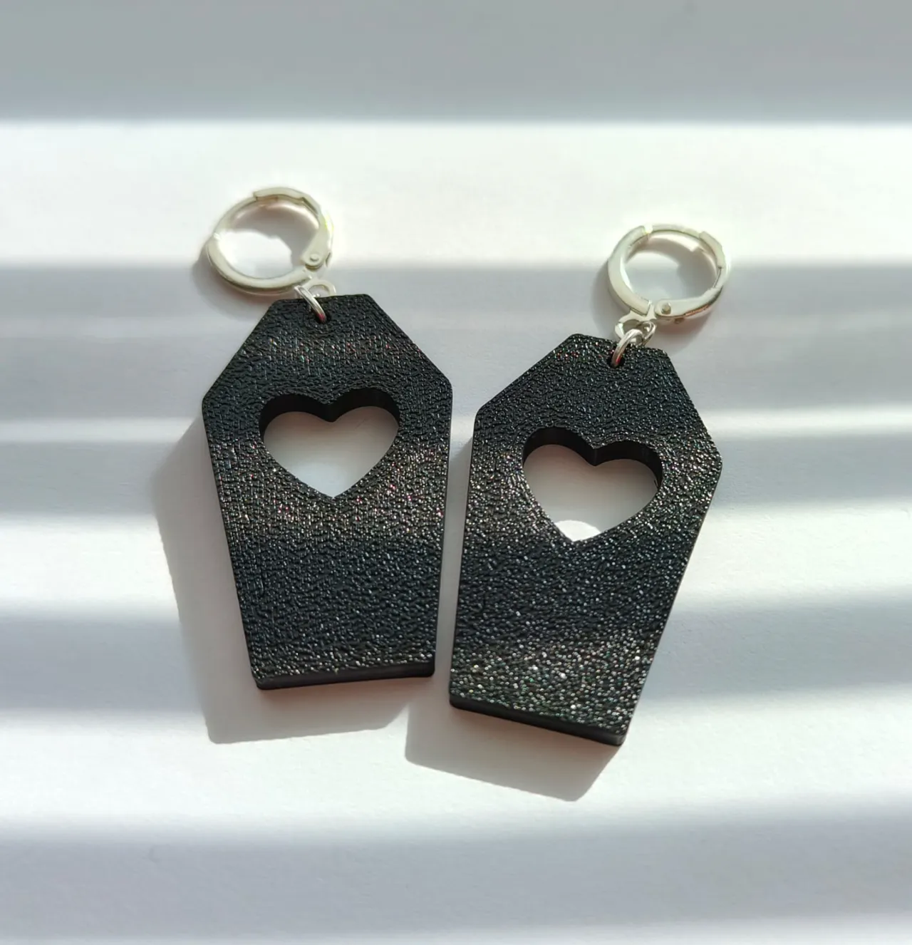 Coffin earrings view 2