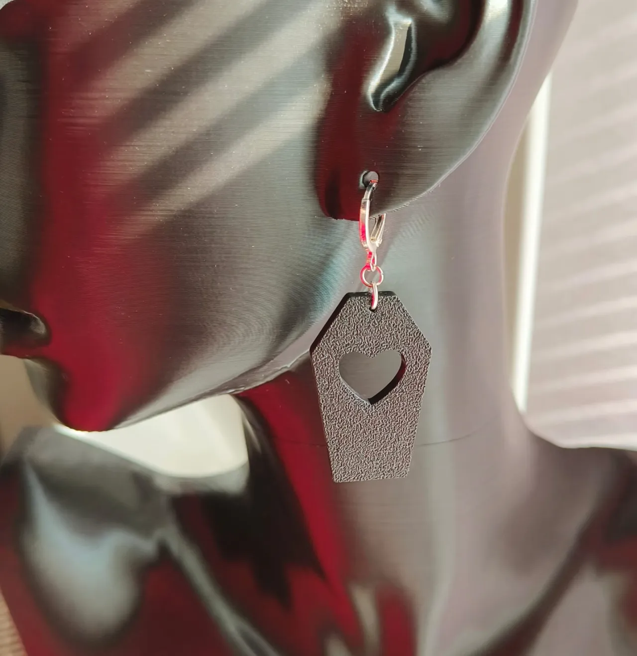 Coffin earrings view 3