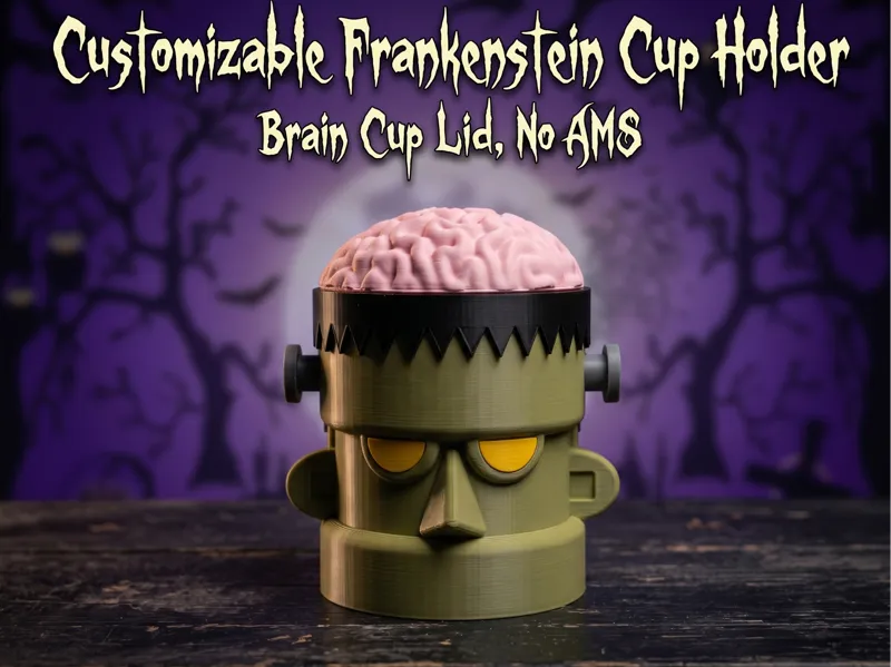 Customizable Frankenstein Cup Holder Organizer 